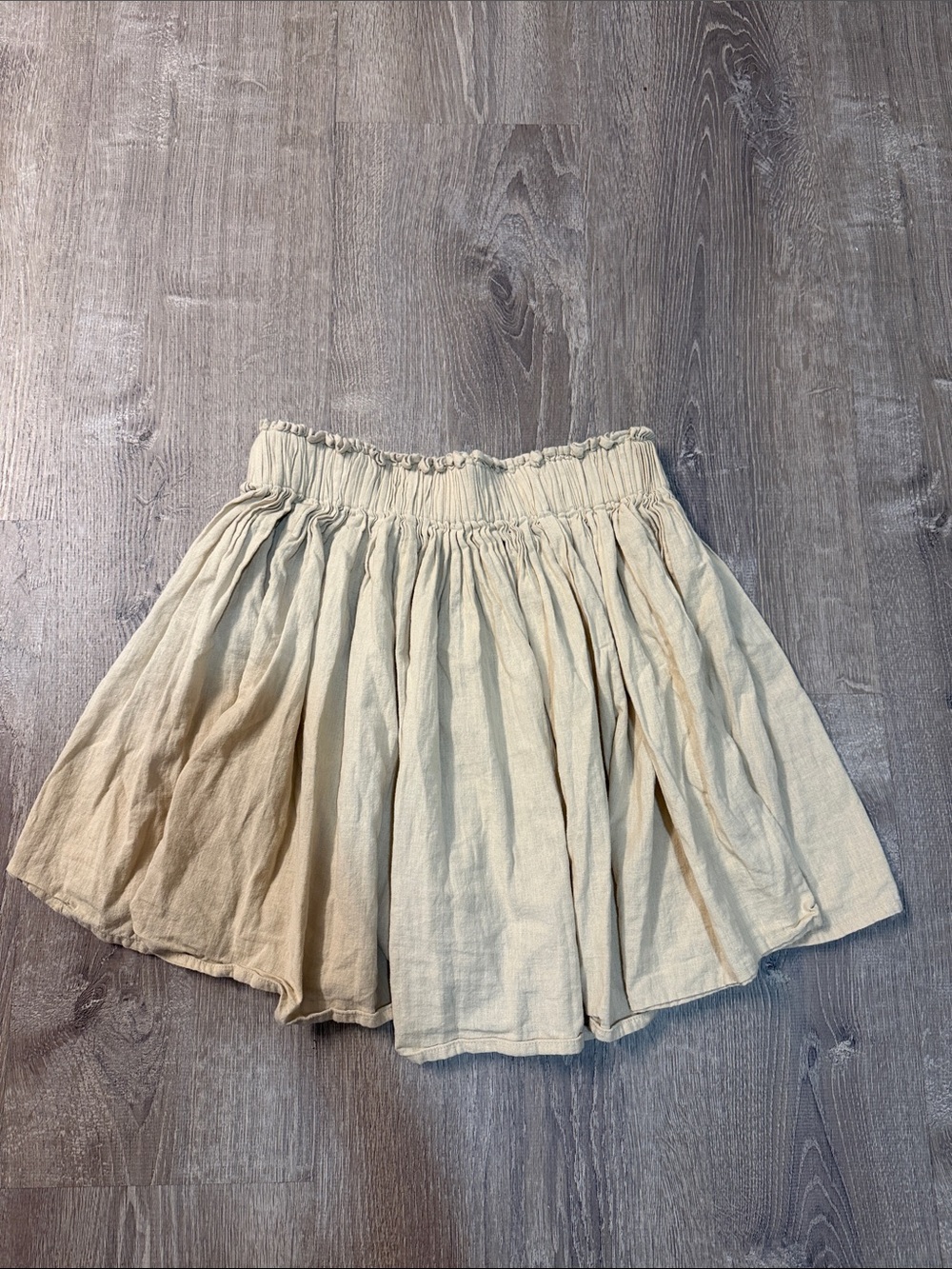 Free People Beige Linen Blend Open Back Keyhole Mini Skirt XS - Picture 2 of 5